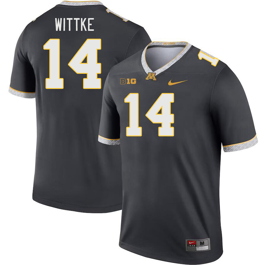 Men #14 Dylan Wittke Minnesota Golden Gophers College Football Jerseys Stitched-Charcoal